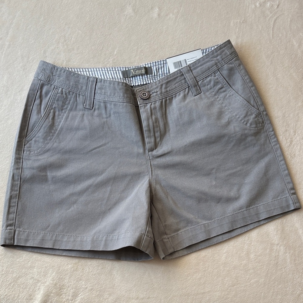 NEW Natural Reflections Spring Valley Twill Shorts Frost Gray Size 4